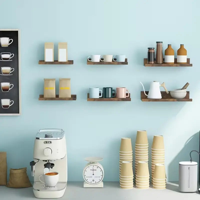 Wooden Floating Shelves Set – Easy Storage & Home Decor