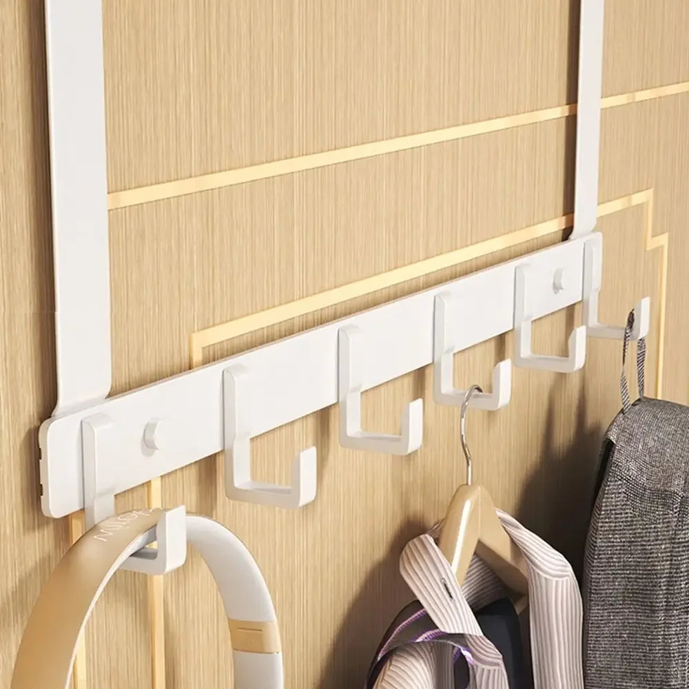 Over the Door Hook Rack – 6 Hook Organizer