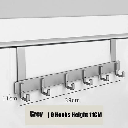 Over the Door Hook Rack – 6 Hook Organizer