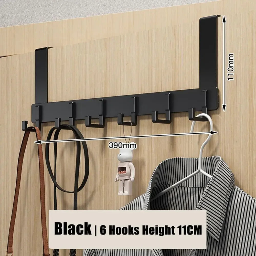 Over the Door Hook Rack – 6 Hook Organizer