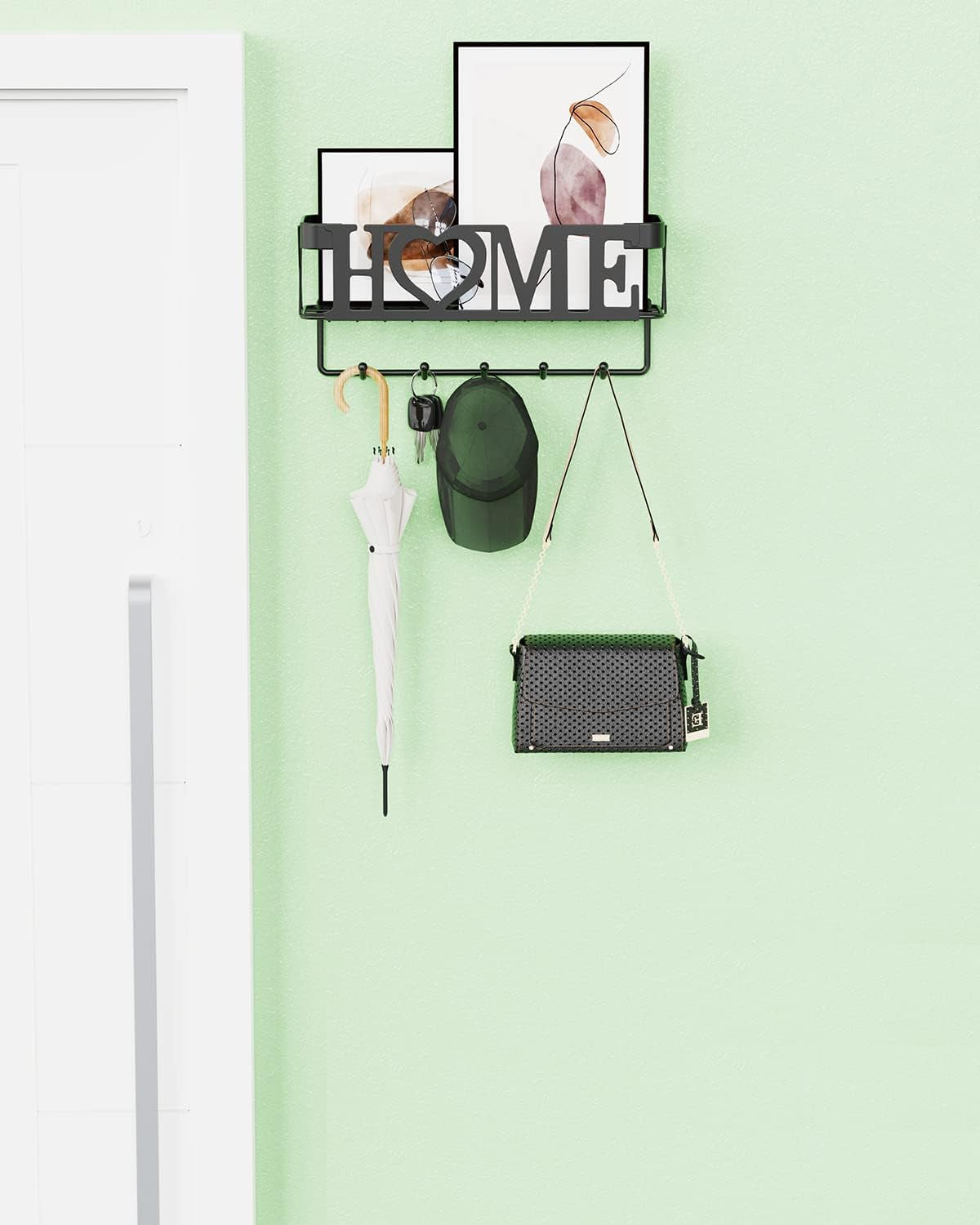 Wall Mounted Key Organizer – Hooks and Mail Holder