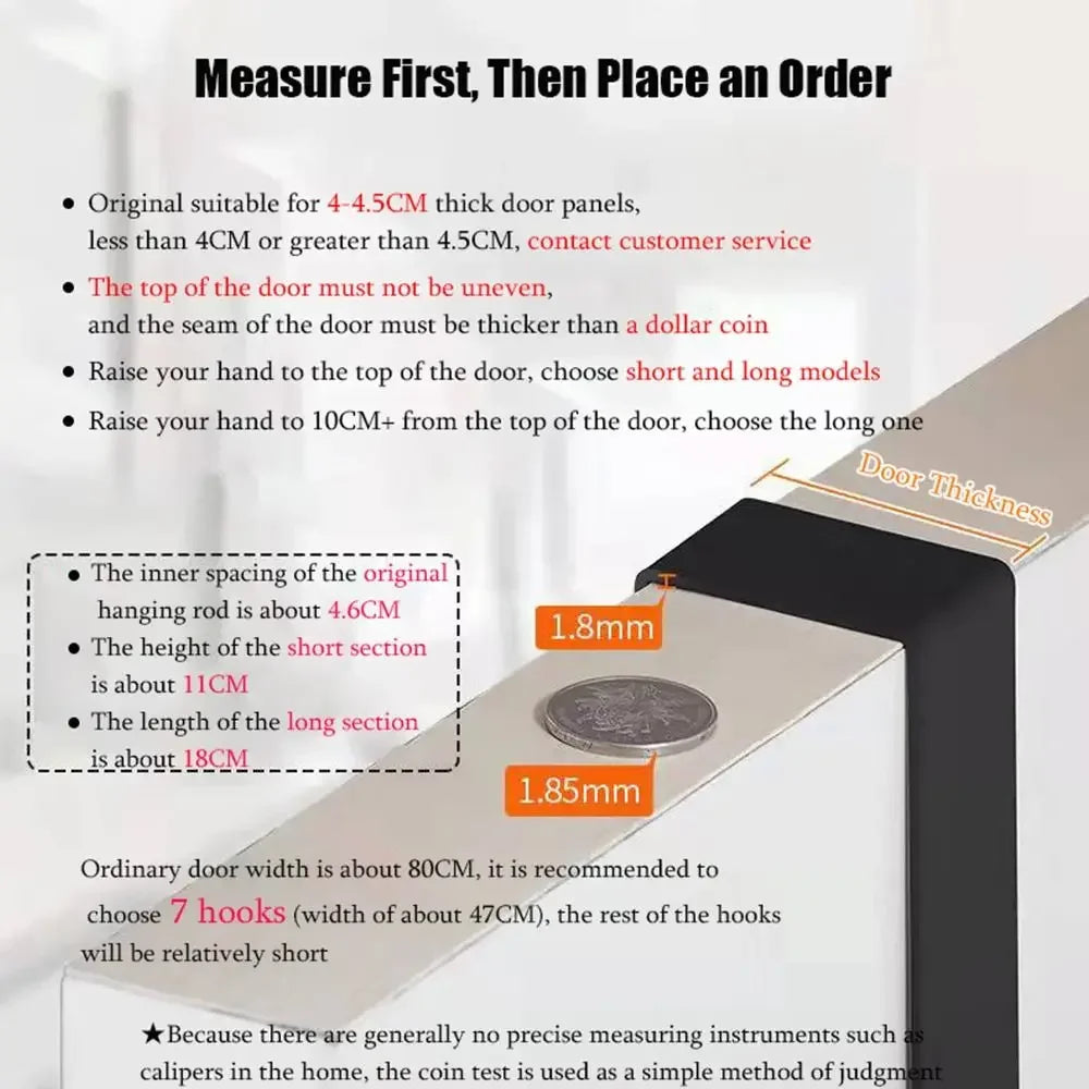 Over the Door Hook Rack – 6 Hook Organizer