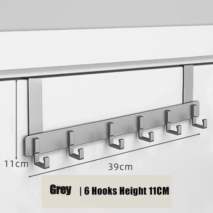 Over the Door Hook Rack – 6 Hook Organizer