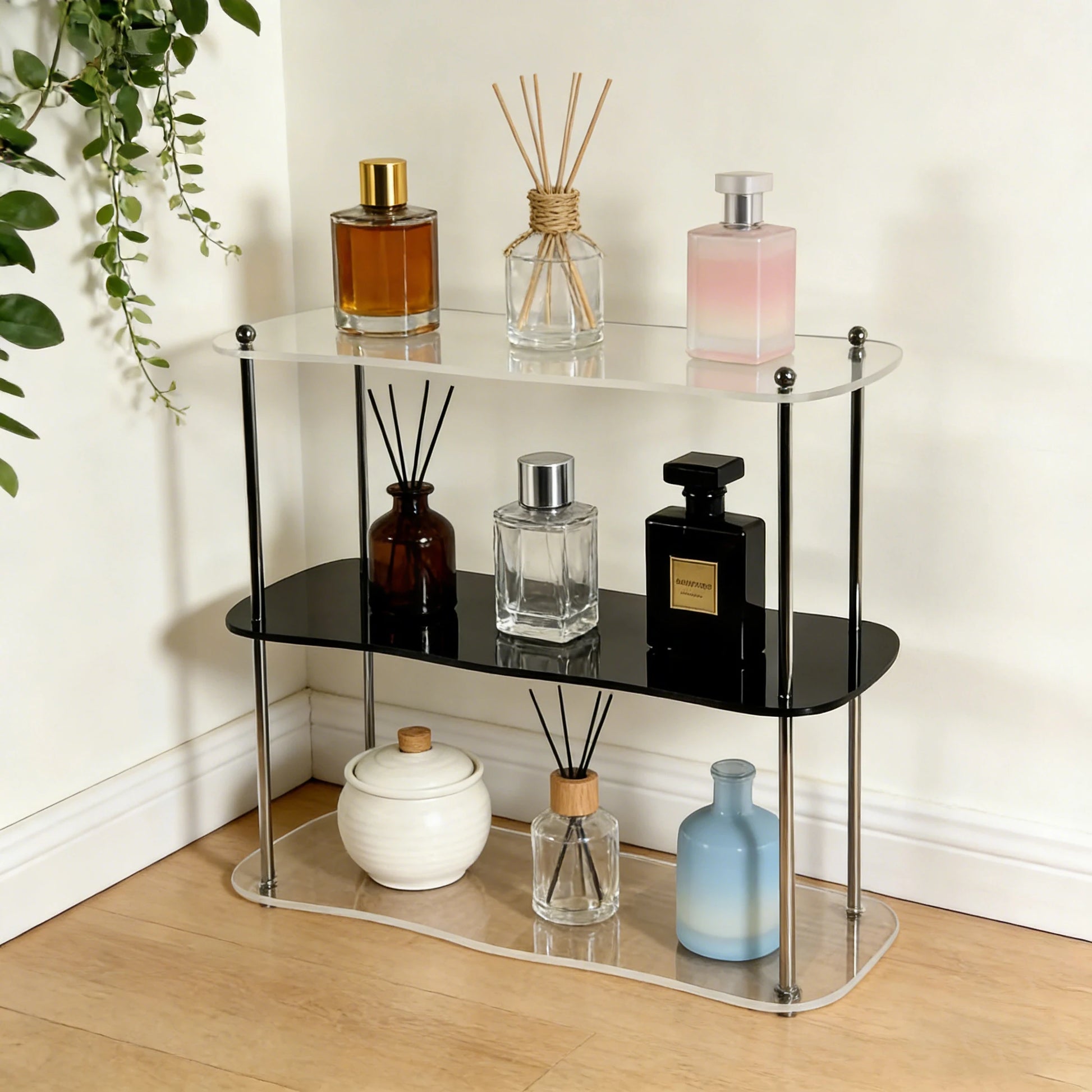 Clear Acrylic Storage Rack – Perfume & Cosmetic Organizer