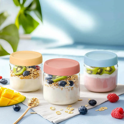 12-Pack Glass Jars for Breakfast Prep & Kitchen Organization
