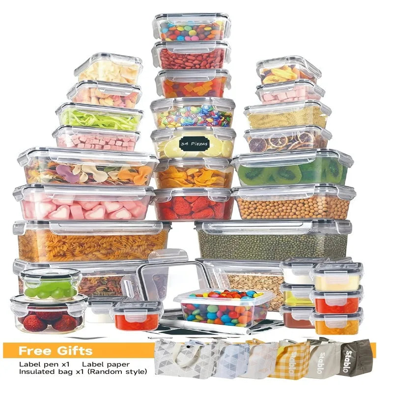 48-Piece Food Storage Set for Pantry & Kitchen Organization