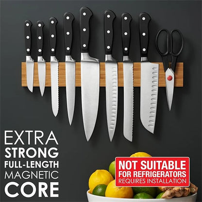 Wall Mounted Magnetic Knife Rack for Easy Kitchen Access