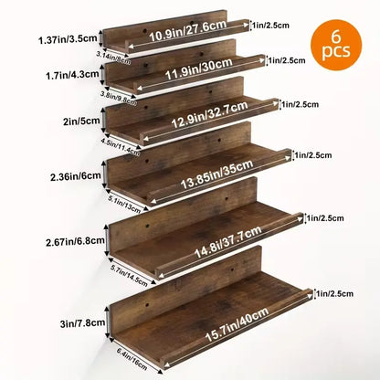 Wooden Floating Shelves Set – Easy Storage & Home Decor