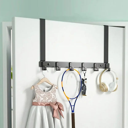 Over the Door Hook Rack – 6 Hook Organizer