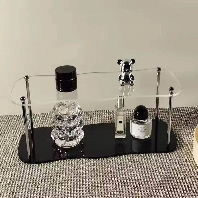 Clear Acrylic Storage Rack – Perfume & Cosmetic Organizer
